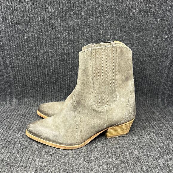Free People Frontier Chelsea Boots Ankle Western Cowgirl Brown Suede 36 / US 6 - Picture 3 of 8